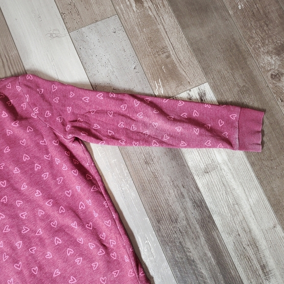 Cat & Jack Burgundy and Pink Heart Pattern Zip-Up Girls Size XL Casual Jacket - Picture 15 of 16